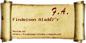 Findeisen Aladár névjegykártya